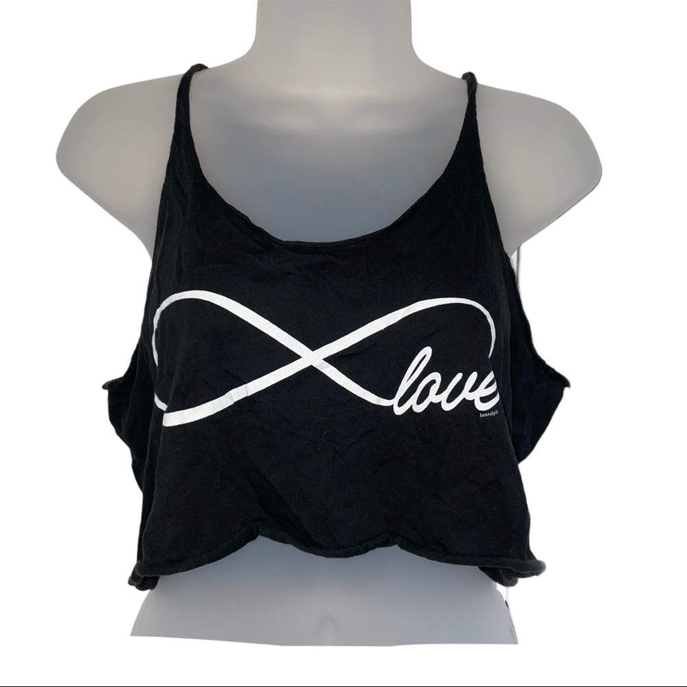 Infinity Sign Graphic Cropped Tank Black Love